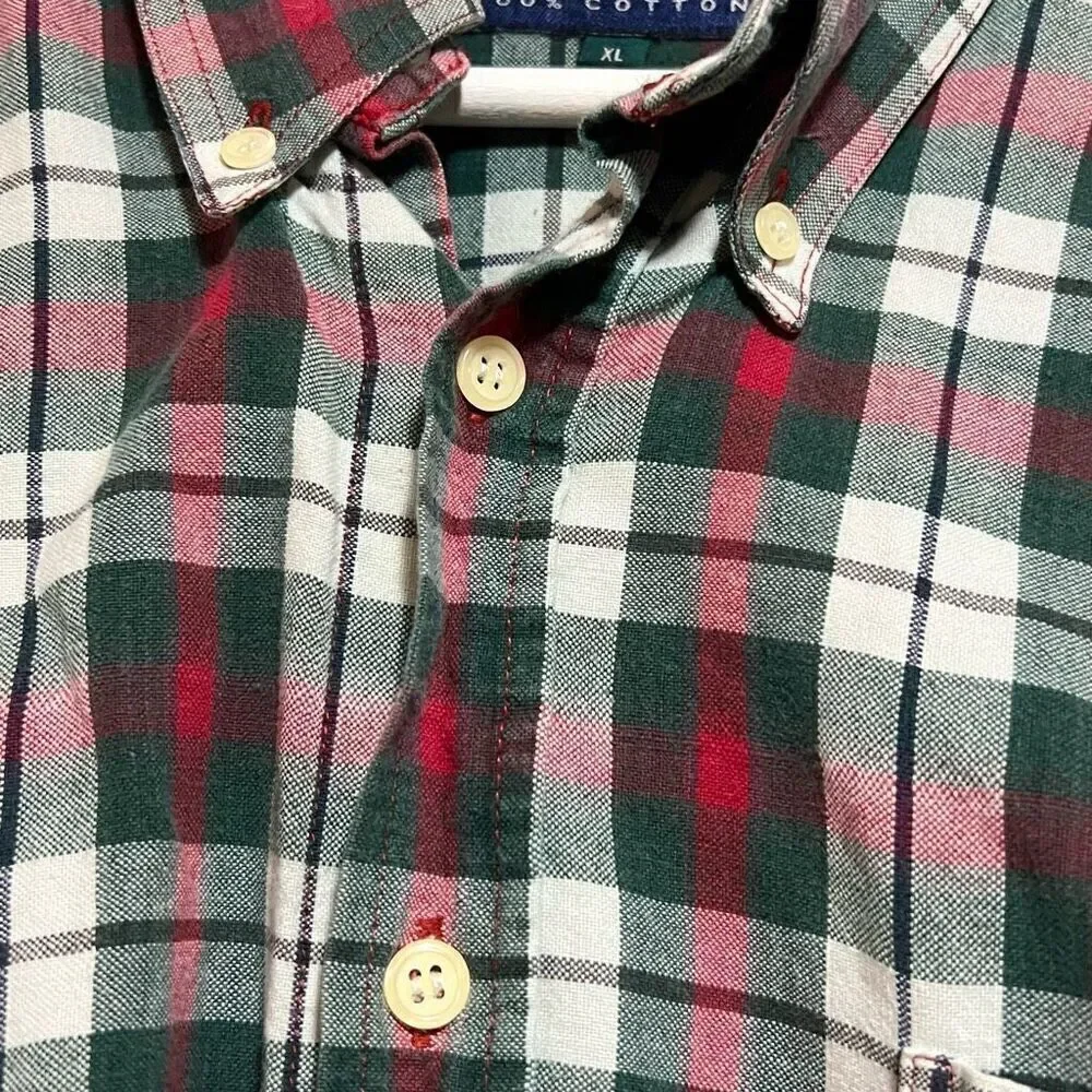 Claybrooke  men’s XL 100% cotton flannel red/green/ white
